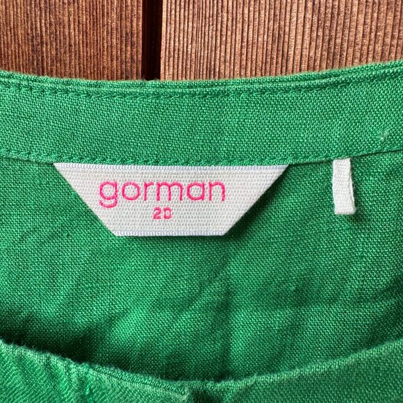 EUC GORMAN Australia Kelly Green Linen Sleeveless Tiered Dress in Women's 2X - Picture 3 of 11